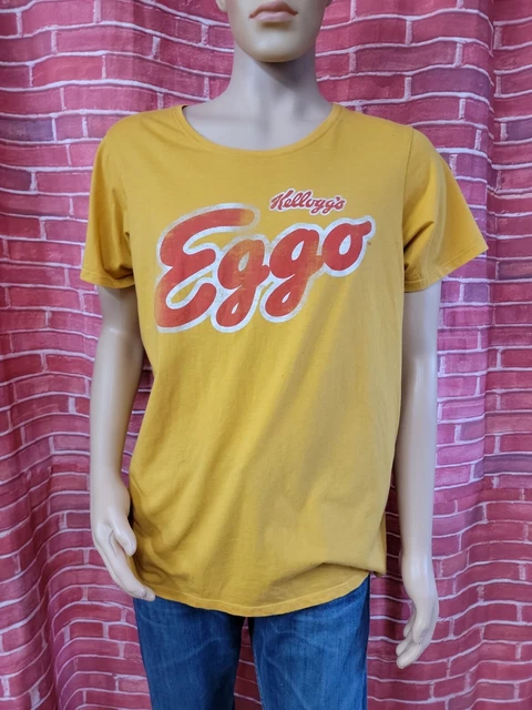 Kellogg’s  “Eggo” Graphic T Shirt yellow gold men's  XL #WM1