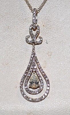 .99Ct Diamond Pendant W/Pear Shape And Rounds-18Kt Wg