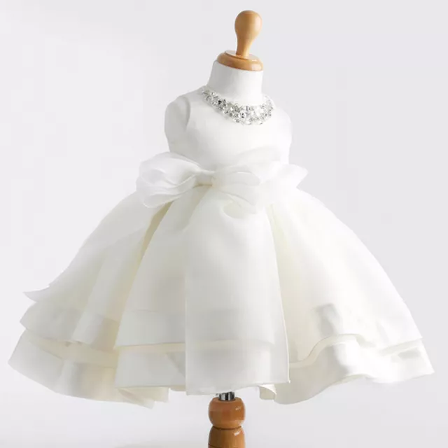 Abito formale neonata bambina battesimo matrimonio damigella d'onore festa NUOVO