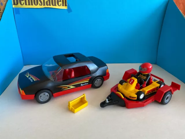 af - Playmobil 4442 - PKW mit Anhänger und Kart - bespielt - sehr gut