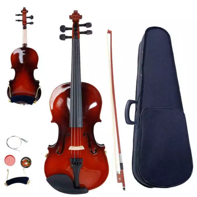 Glarry Solid Maple Wood 4/4 Acoustic Violin Accessories+Case Bow Rosin Tuner 2