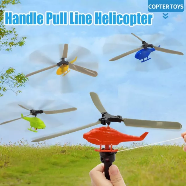 Pull Wire Handle Pull Line Helicopter Outdoor Airplane Toy  Children's