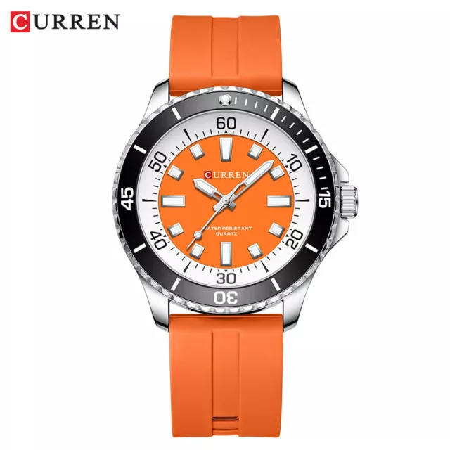 CURREN Men Sport Watch Fashion Silicone Wristwatch for Boys Male Quartz Watches