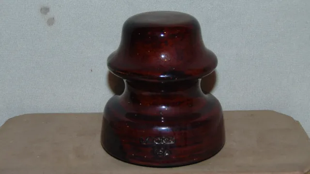 Vintage Brown Ceramic Insulator Marked Locke 44 Usa