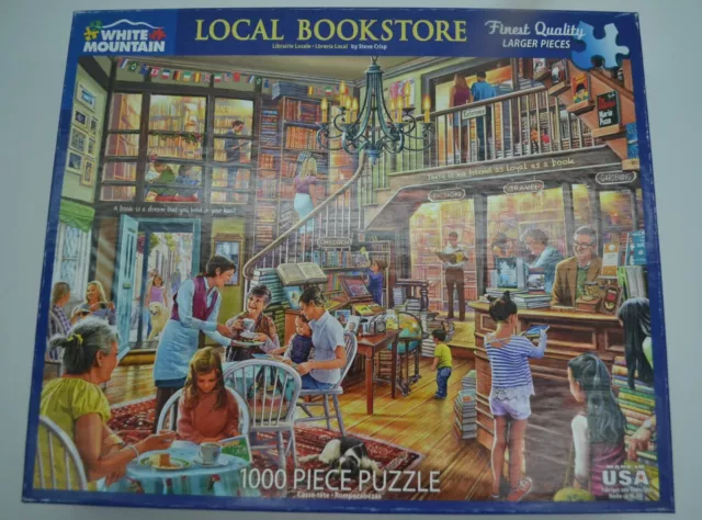 White Mountain Local Bookstore 1000 Piece Jigsaw Puzzle - Complete  Cafe Reading