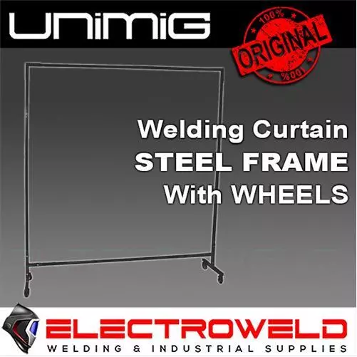 UNIMIG Welding Curtain Steel Frame with Wheels Flame Resistant 1.8m x 1.8m XABSF