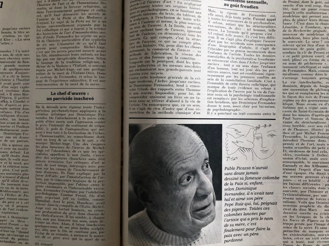 ミVintage Clipping ミPABLO PICASSOミSeptember 1972ミ
