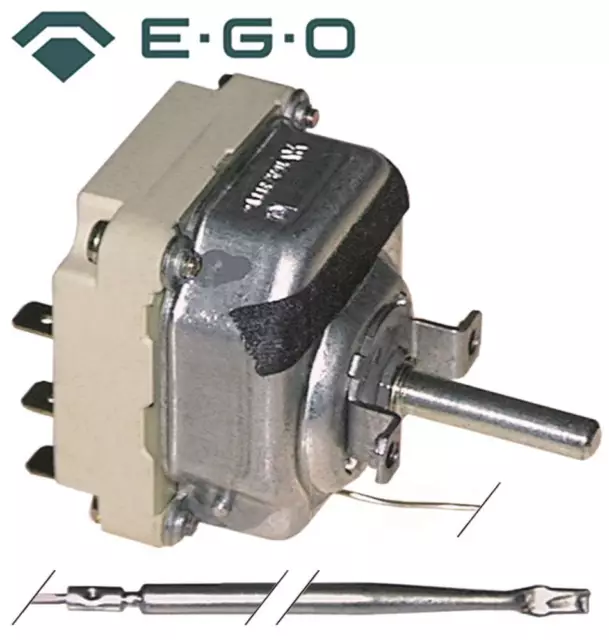 EGO 55.34089.010 Termostato 3-polig Sonda Ø 3,9x308mm 3NO 50-470°C 23mm Sopra