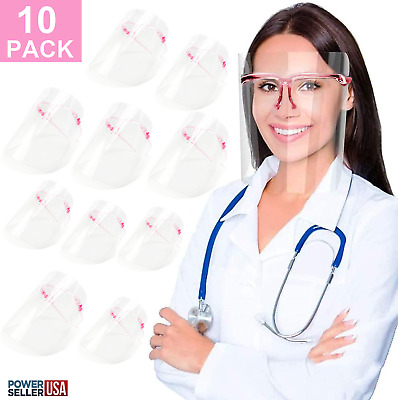 10 Pack Reusable Pink Glasses Face Shield Anti Air Dust Cover Unisex Protection