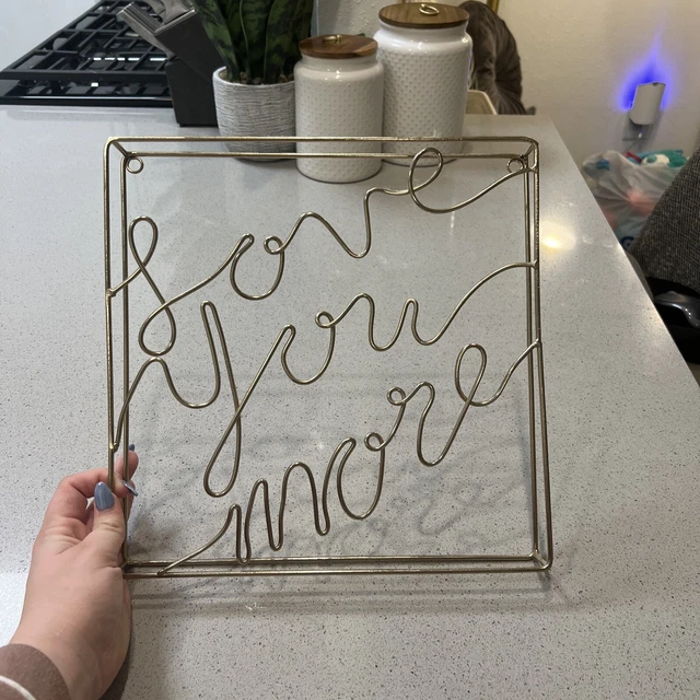 Nursery Wall Decor Gold Modern Wall Decor 12x12in Love You More Sign Metal