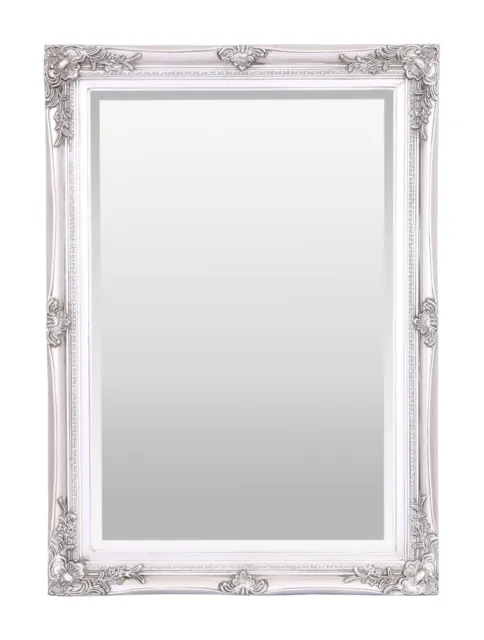 Select Mirrors Rennes Bevelled French Style Wall Mirror 50x70cm - Antique Silver