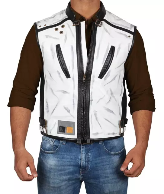 Han Solo A Star Wars Story Alden Ehrenreich White Leather Vest