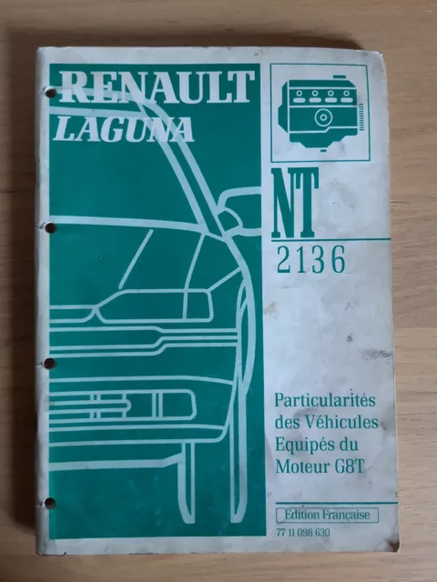 (336B) Manuel d'atelier RENAULT - Laguna, Particularités du Moteur G8T, 1994.