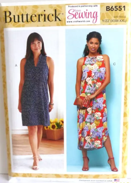 NEW&UNCUT Butterick Sewing Pattern B6551 Women's Dress Sizes XSM-XXL summer easy