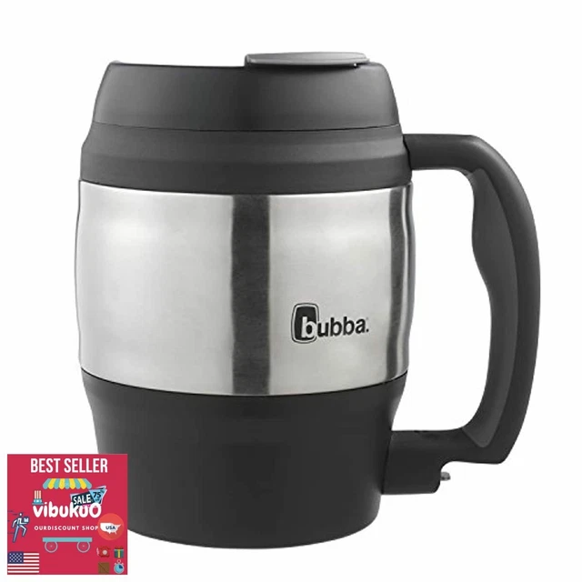 Desk Mug Insulated 52 Oz Thermos Travel Coffee Black Keg Shape Stainless Steel