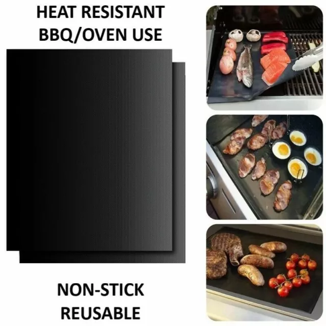 BBQ Grill Mat Non-Stick Oven Liners Teflon Cooking Barbecue Baking Sheet Tray
