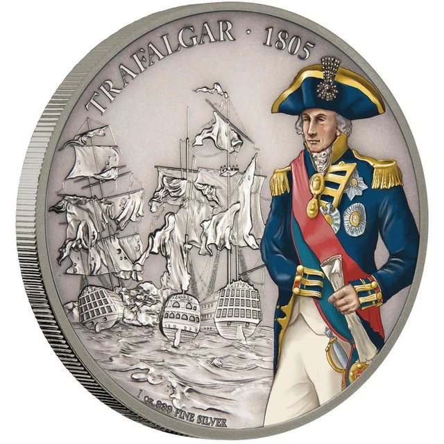 Silbermünze Schlacht von Trafalgar (3.) 2017 - Niue - 1 Oz Antik Finish