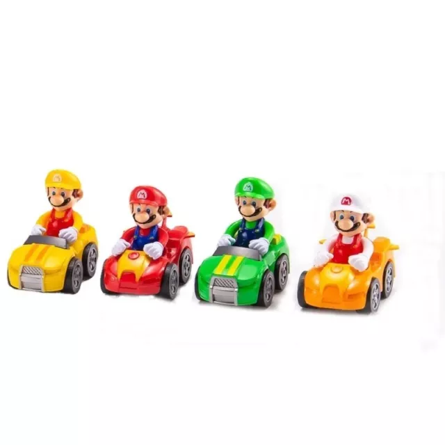 Figurine Super Mario Kart Lot De 4 voitures Jouet Véhicule enfant Mario  Luigi 2