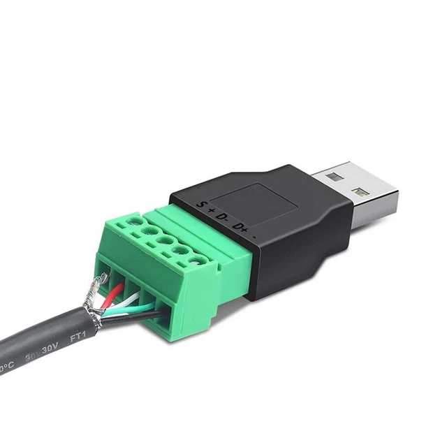 Shielded Usb Socket SHIELDED CONNECTOR USB Adapter 4-pin 50/53mm Electrical Equipment Plug ...