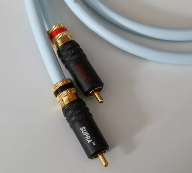 Supra Cables EFF ISL Cinchkabel mit PPSL RCA Steckern verspannbar Audiokabel 1m 2