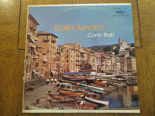 LP de vinilo Carlo Buti - Italia Amata - 1958 - Capitol Records T-10129 en muy buen estado/en muy buen estado