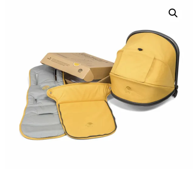 Pram Ark PushchHood , Seat Pad & Carrycot Cover Mustard Yellow RRP £99 BRAND NEW
