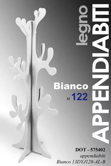 ALBERO APPENDIABITI ATTACCAPANNI In Legno Bianco Casa H122 Cm 575402 EUR  49,90 - PicClick IT