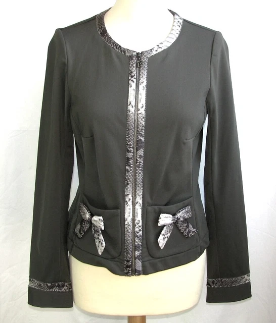 Ensemble Veste Et Jupe Taille 38 - Couleur Marron/écru - Tissu Stretch Polyester - Neuf Jamais Porté