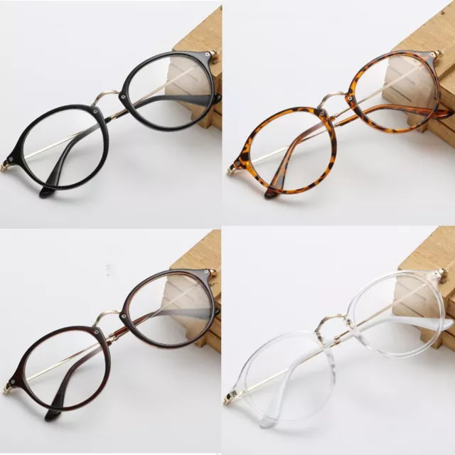 Unisex Oval lens Metal & Plastic frame Clear lens Glasses