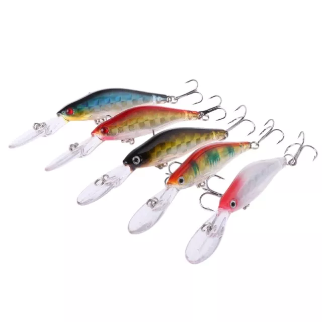 Deep Diving Sea Fishing Lure Minnow Wobbler Hard Crankbait With 3D Eyes New