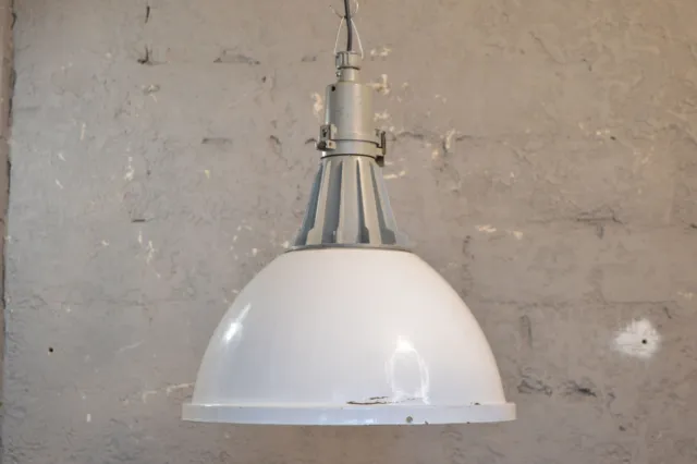 Enamel pendant lamp White | Industrial pendant lamp | Old factory lamp