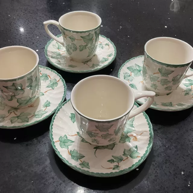 4 Cups and Saucers.BHS Country Vine Tableware in VGC. (no Wear) 2
