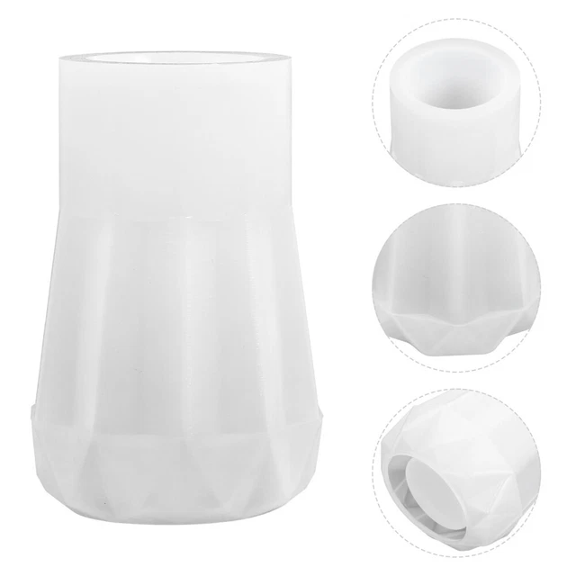 Contenedores de almacenamiento de silicona de molde jarrón soporte de pluma Geometirc resina epoxi