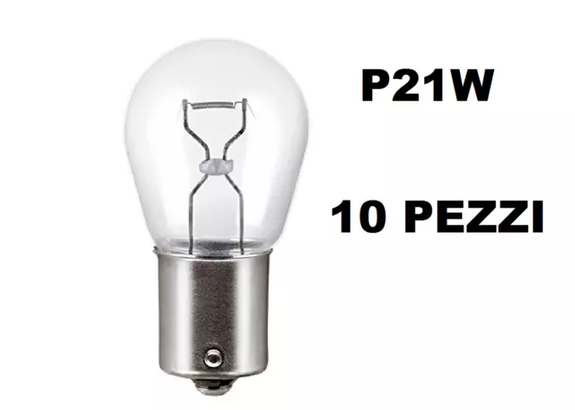 Lampade 12V 1 Filamento P21W 21W Ba15S 10Pz Lampadine Luci Auto Illuminazione