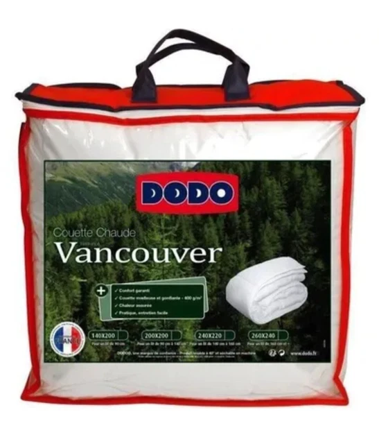 Couette chaude Vancouver - 220 x 240 cm - 400gr/m² - Blanc - DODO