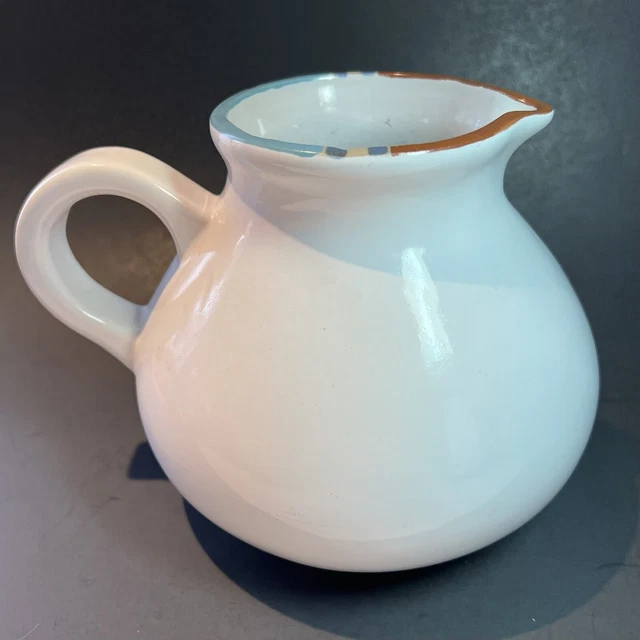 Dansk Mesa Pitcher Stoneware White Sand 48 Oz 6”  Portugal