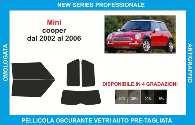 pellicole oscuranti vetri mini cooper dal 2002-2006 kit completo