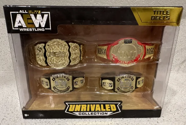 AEW Unrivaled Collection Title Belts 4 Pack Elite TNT 