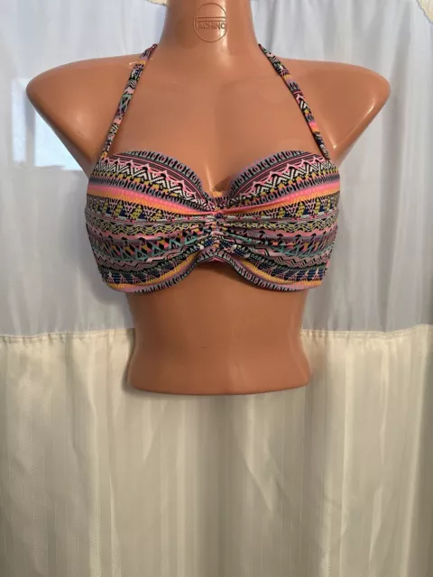 Nwt Victorias Secret Swim The Getaway Halter 32C Multi Color Bikini Top N3706