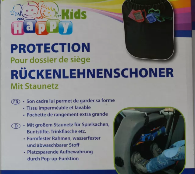 Happy Kids Rücklehnenschoner mit Netz Auto Kinder Spielzeug Schutz Lehne