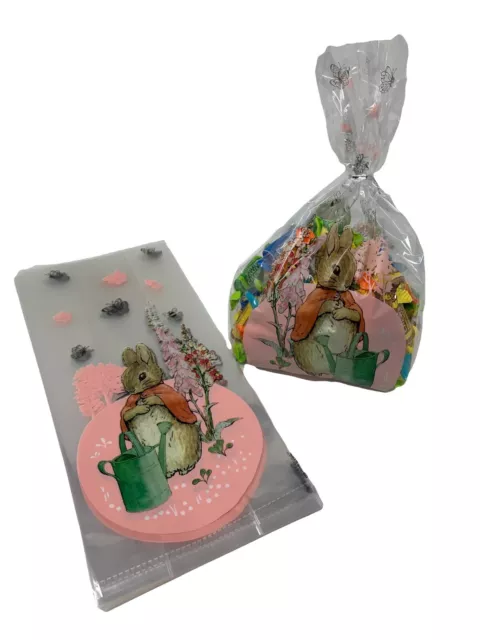 Official Flopsy Rabbit Large Cellophane Cello Easter Sweet Treat Bags with Ties