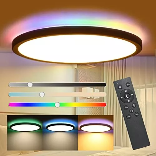 2 Lamparas LED De Techo 24W Moderna Luces Para Sala Baño Cuarto Casa 12  Pulgadas