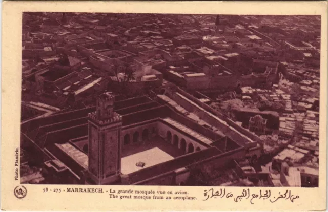 CPA AK MAROC MARRAKECH La grande mosquée vue en avion Flandrin (37945)