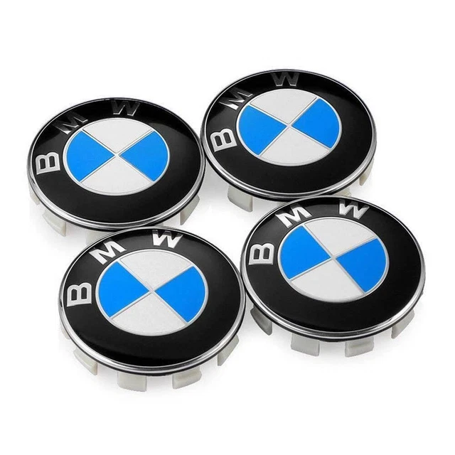 Lot De 4 Caches Moyeux BMW Origine - Diamètre 68mm - Compatible Série 3, 5, 7, X5, Z3