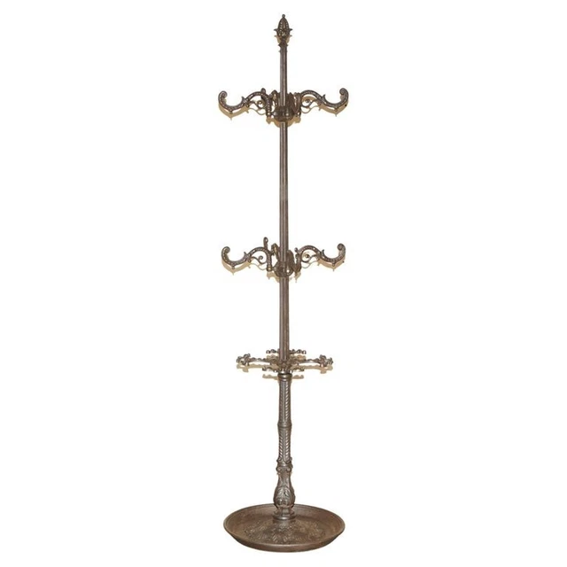 Antique Victorian Circa 1900 Cast Iron Coat Hat Umbrella & Scarf Stand Or Rack