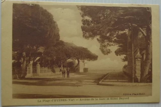 Hyeres 83 CPA Beach Hotel Avenue Station and Hotel Bayard Good Condition