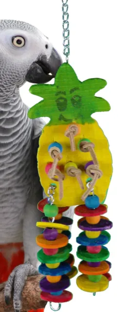 1733 M Ananas Holz Vogel Spielzeug Papagei Käfig Käfige Afrikanische Grau Conure