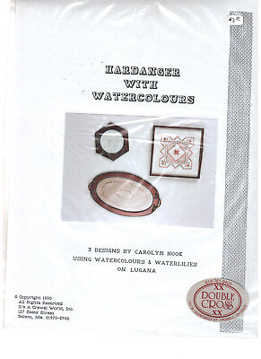 "Hardanger con acuarelas" 3 diseños de Carolyn Gancho 1990 nenúfares