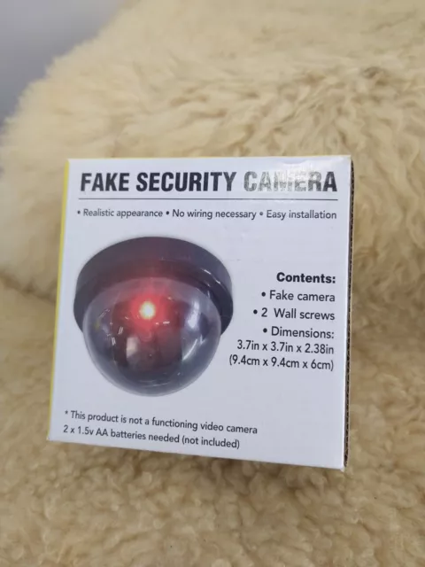 2 Fake Dummy Security Fake Cctv Security Camera Domes W/ Led Light- New In Box