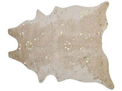 Beliani Tappeto in pelle bovina nero e bianco 150 x 200 cm moderno rustico Bogong 